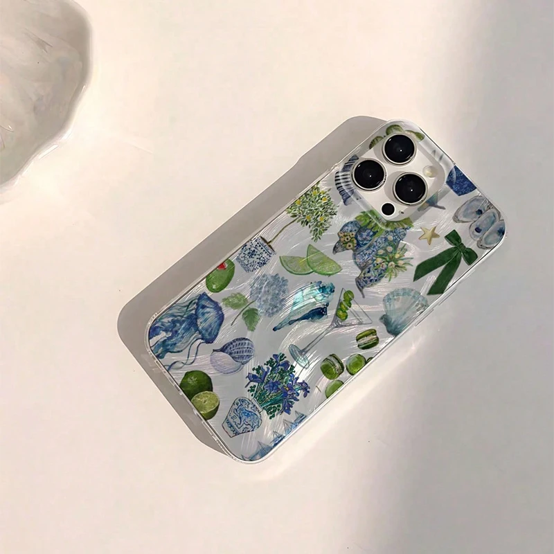 Beach Blue Ocean Element Lip Print Phone Case Cover