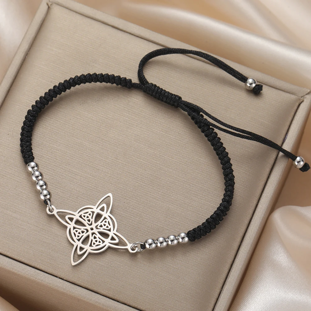 Dawapara Viel Glück Hexen Knoten Armband Celtics Triquetra Trinity Knoten Charm Wicca Symbol Irisches Geschenk Edelstahl Schmuck – Detail 27