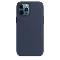 Premium Silicone Protective Case with Logo Cover - Luxury Edition - iPhone 13 (Midnight blue)
