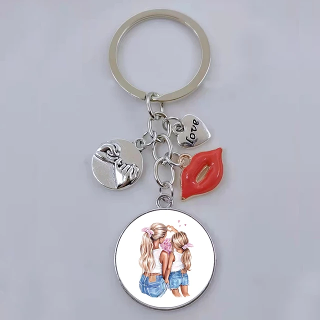 Happy Family Super Dad Mom Boy Girl Mother's Day Gift Keychain Men's and  Women's Fun Glass Cabochon Keychain Parent-Child Gift - AliExpress