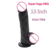 33*6.5CM Black Giant Huge Dildo Super Big Dick Anal Butt Large Dong Realistic Penis Female Masturbator Sex Toys For Women (13in) 1