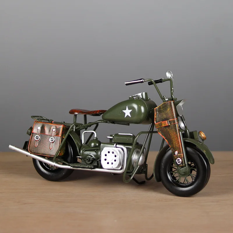 

Vintage N Military Motorcycle Model Sheet Metal Handicrafts Vintage Vintage Motorcycle Window Cabinets Collection Of Ornaments F