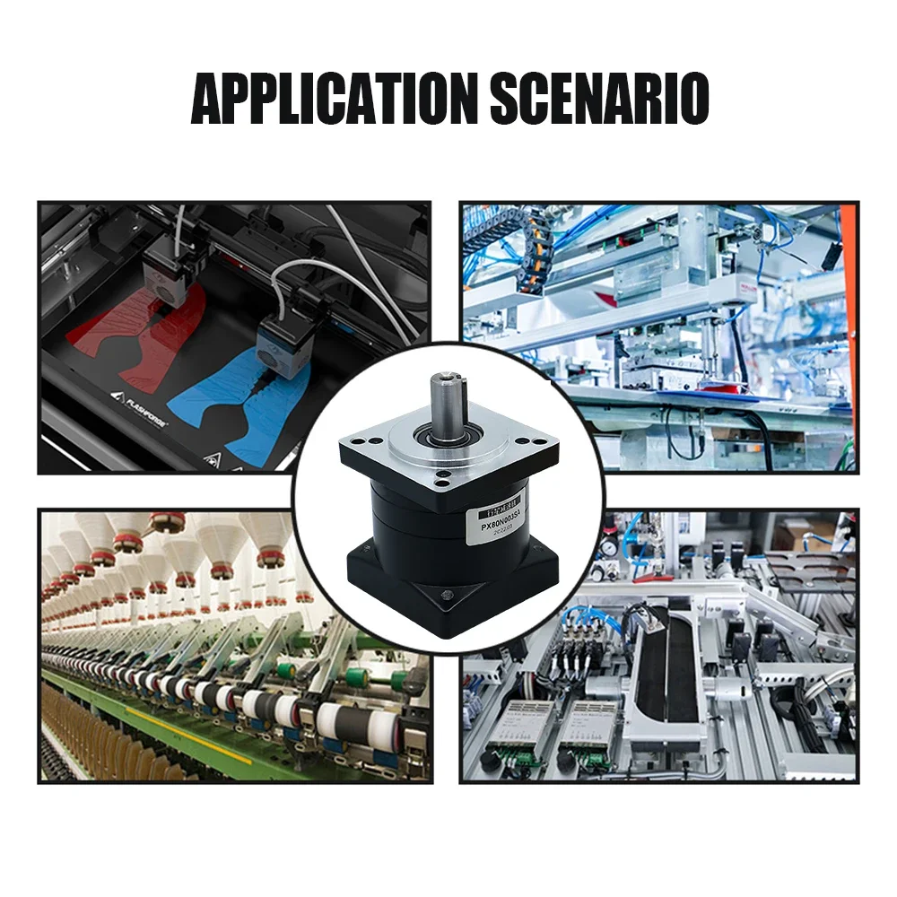 유성 감속기 DC 모터 감속기 비율, Nema32 스텝퍼 모터용, PX80, 52, 64, 96, 100, 120, 150, 144, 180/216 입력 19mm 출력 16mm