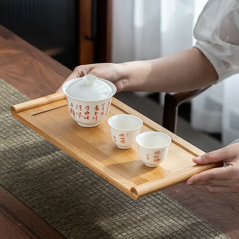 

Wooden Bread Barbecue Plate Hotel Restaurant Dim Sum Plate Bamboo Tray Rectangular Japanese Bamboo Home Tea Tray