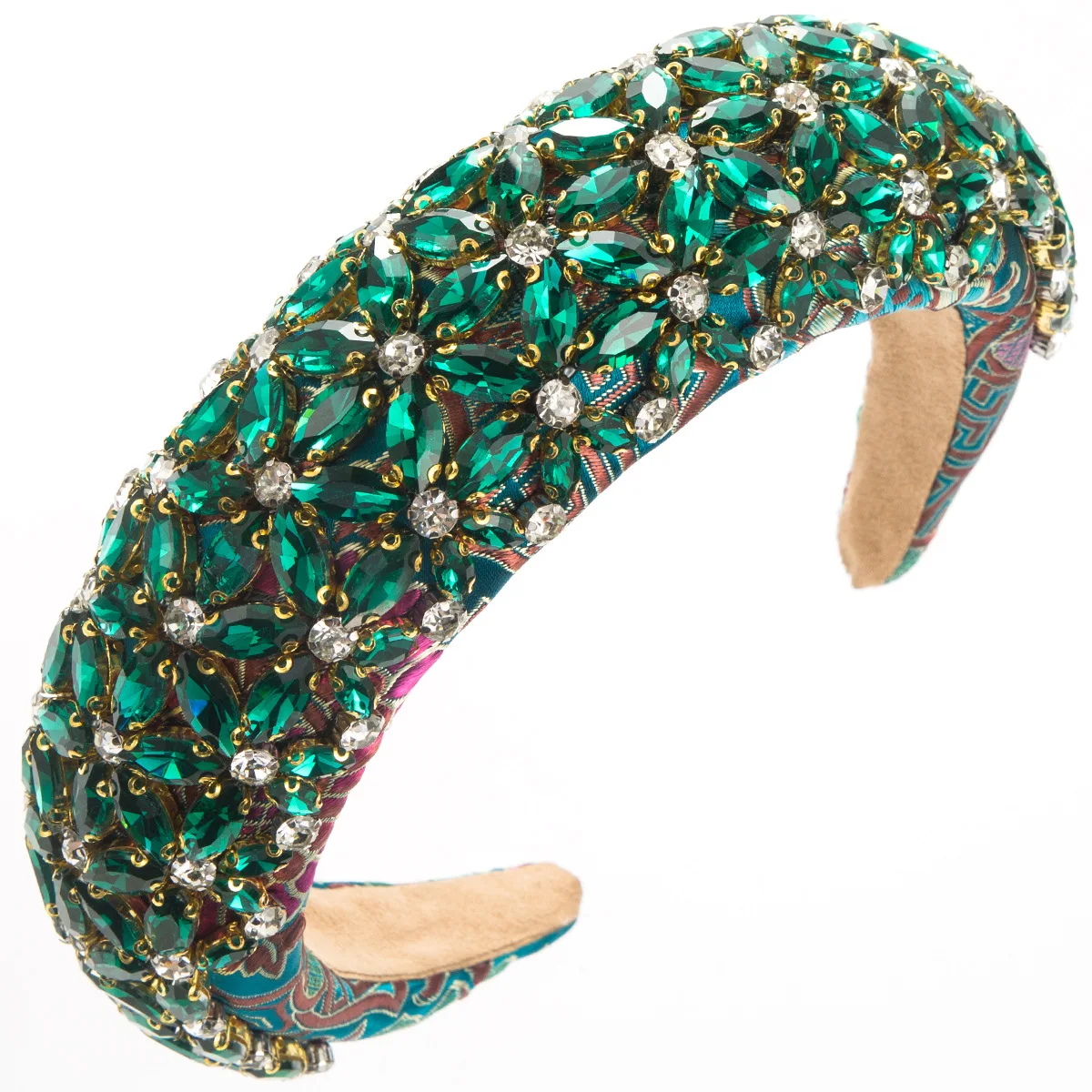 Neues Vintage Barock-Stirnband Luxuriöses Vollstrass-Haarband Glänzendes Haaraccessoire für Damen – Detail 9