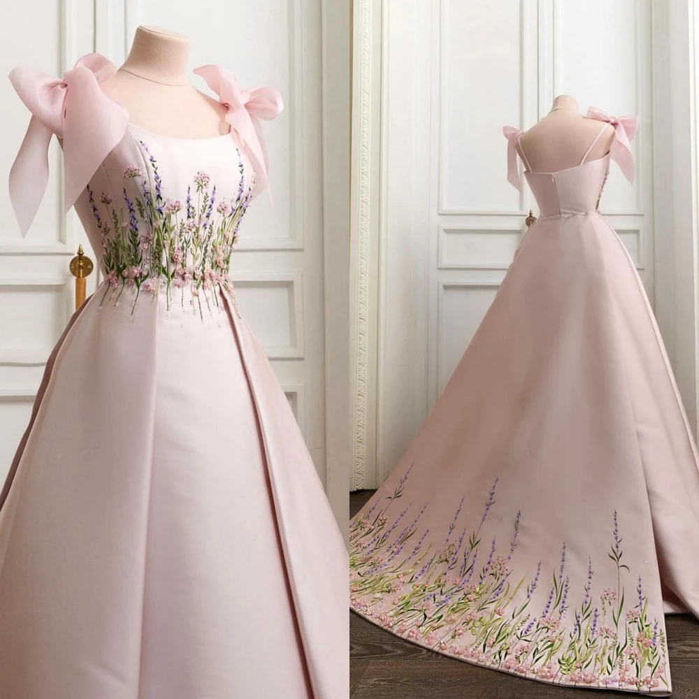 Prom Dress Saudi Arabia Modern Style Formal Evening Off The Shoulder Ball Gown Embroidery Bow Satin Bespoke Occasion Dresses pure white off the shoulder satin formal evening dresses elegant ball gown bow prom gowns for women custom made 2022 new