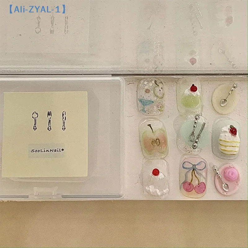【ZYAL-1】식기류 시리즈 나이프 포크 스푼 3D 실리콘 네일 몰드 네일 아트 소프트 스탬핑 플레이트 DIY 매니큐어 조각 템플릿