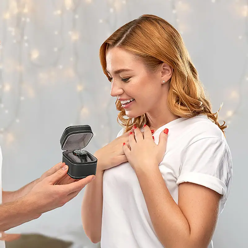 Travel Watch Case ⌚ Single Watch Case – Leather Watch Travel Case with Removable Cushio... - SKU TWC01106 - UGI Packaging