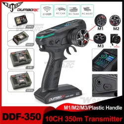 DUMBORC DDF-350 10CH 10 Channel Transmitter with Receiver X10F X4FM X6DC Gyro 2.4G Digital Radio Remote Controller Metal Handle