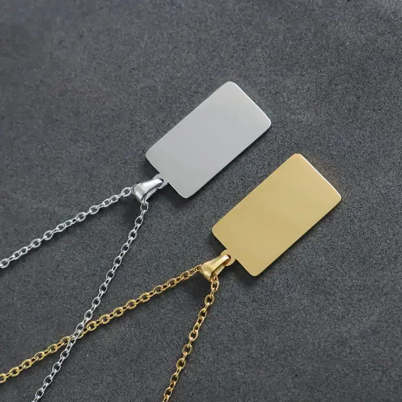 30pcs 16.5x28mm Mirror Polished Stainless Steel Necklace Blank Bar Tag Charm Stamping Pendant Necklace for Jewelry Gift Necklace - Image 3