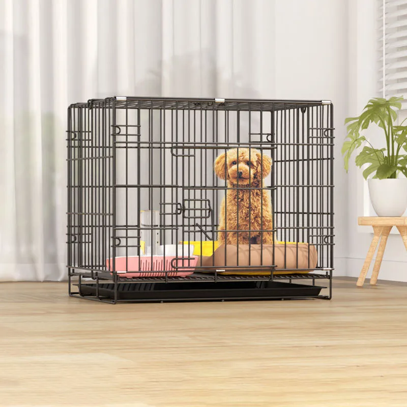 Foldable Cat's House Dog Cage With Toilet Thickened Steel Wires Houses And Habitats For Puppy