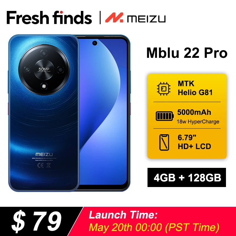 mblu 22 Pro 6.79インチ 120Hz 2025 New Smartphone Meizu Mblu 22 Pro Global Version 50MP