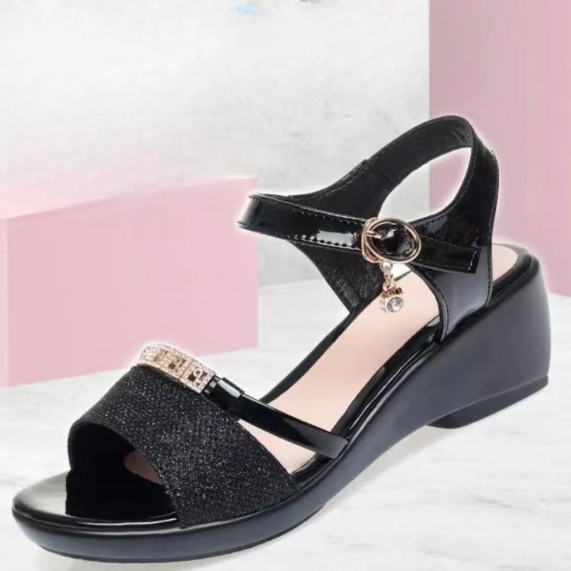 Women Sandals Women High Heels Wedge Sandals Summer Platform Roman