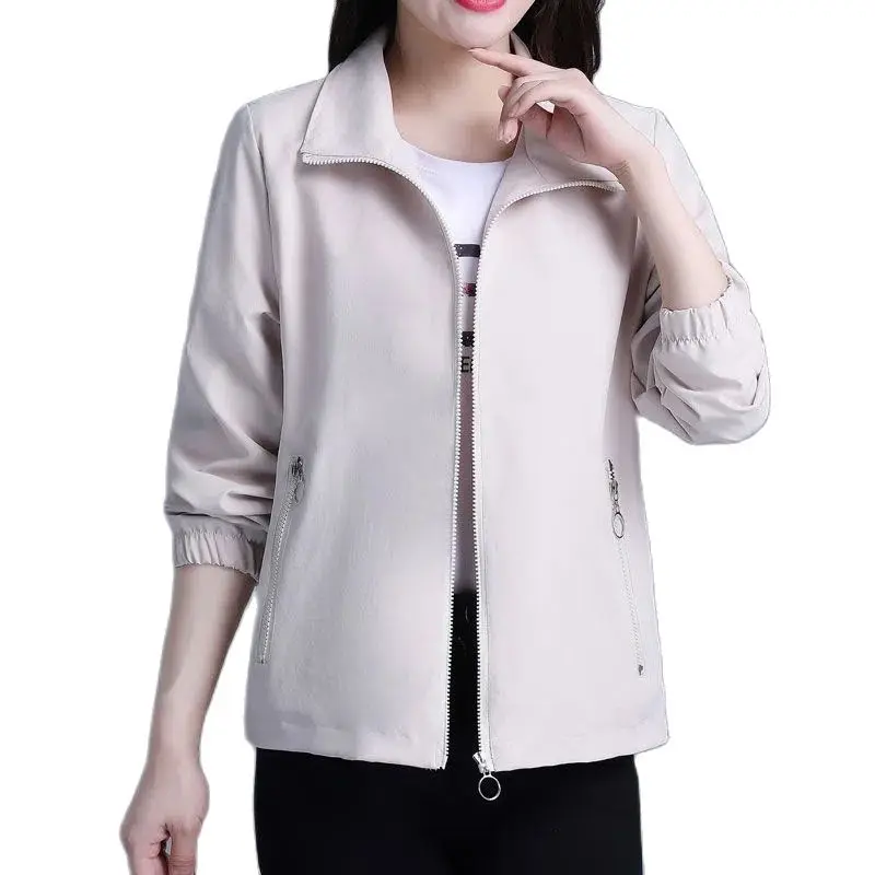 

2023 Spring and Autumn New Loose Korean Loose Fashion Early Spring Women's Solid Color Shirt Mom Casual Jacket Female Tide