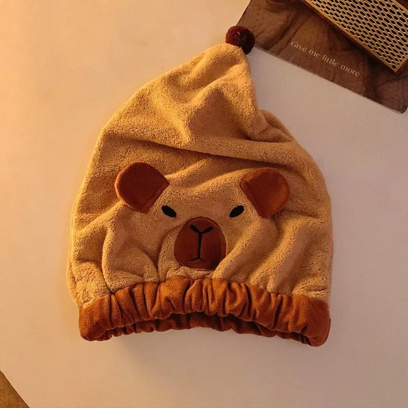 Capybara Hair Drying Hat Quick-dry Hair Towel Cap Water Hat Bath Hat Towel Cap Super Absorption Hair Dry Cap 4