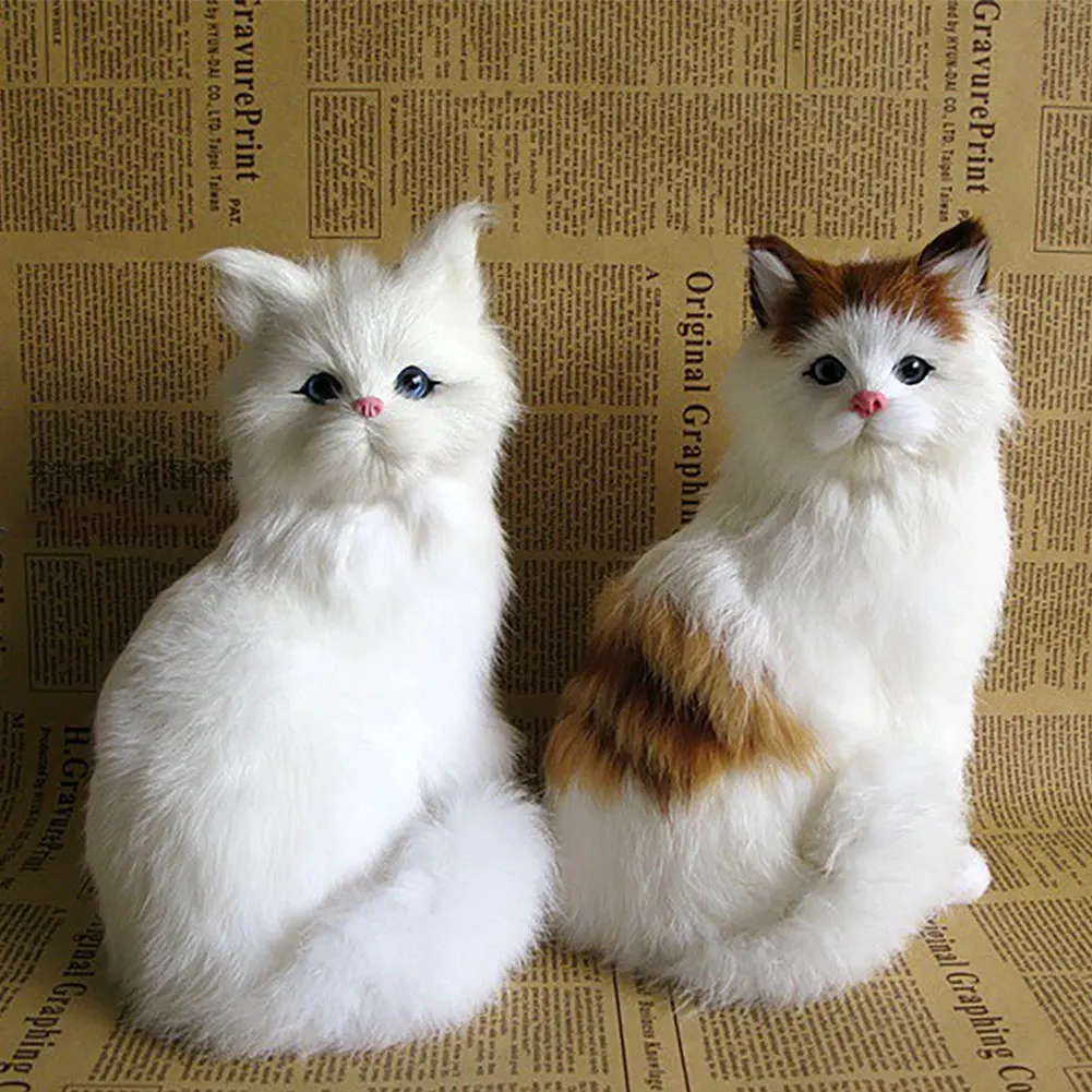 Simulation Mini Cat Cute Plush Cats Toy Children Birthday Gifts Creative Imitation Cat Ornaments Home Decoration Supplies 2