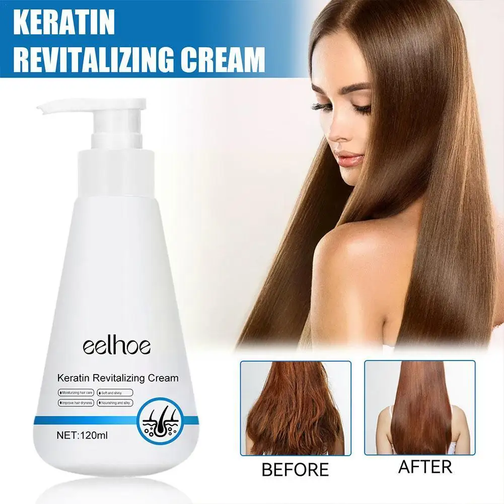 

120ml Keratin Revitalizing Cream For Scalp Care Nourishing Moisturizing Smoothing Protecting Hair Conditioner And Hair Clea I6L0