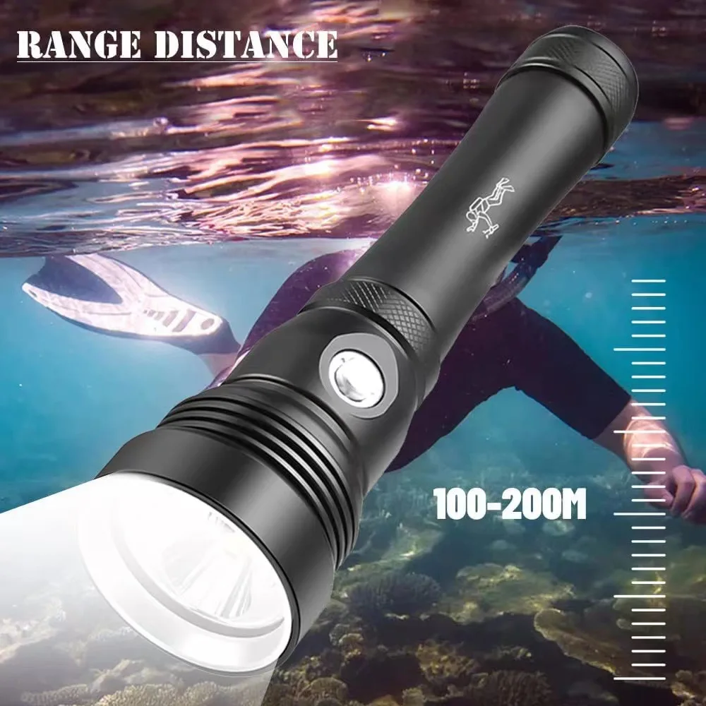 

Xhp70 Diving Flashlight Underwater 100M Powerful 3Led Flashlight Scuba Diving Torch Ipx8 Profession Waterproof Hand Lamp