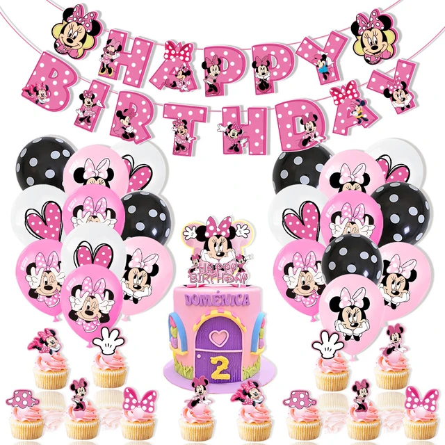 Baby Minnie Mouse Party Decorations - Globos Y Accesorios - AliExpress