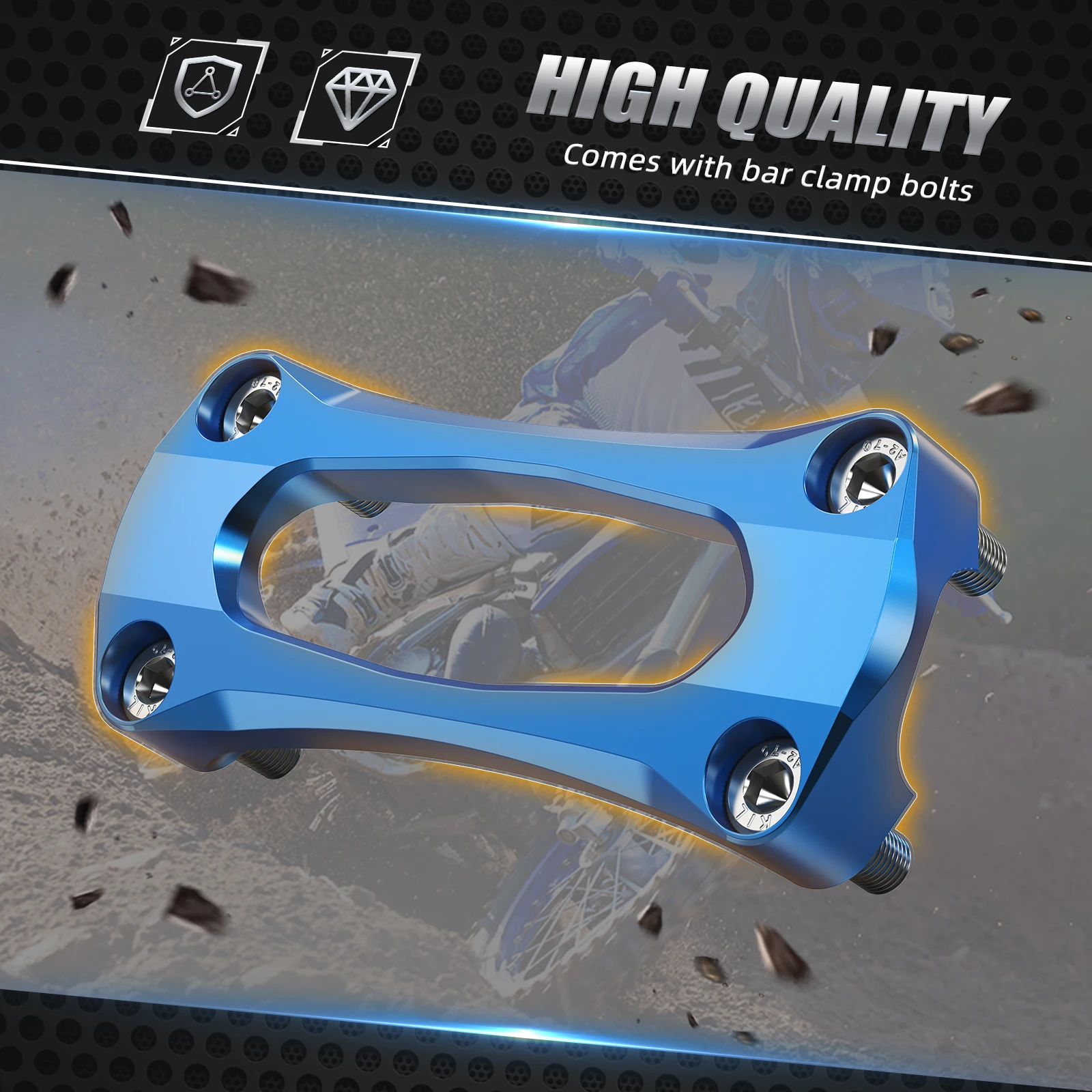 Für Yamaha YZ250F YZ450F 2014-2020 YZ 250FX 450FX 2016-2020 WR250F WR450F 16-19 28,6 MM Lenker Stabilisator montieren Riser Klemme – Detail 3