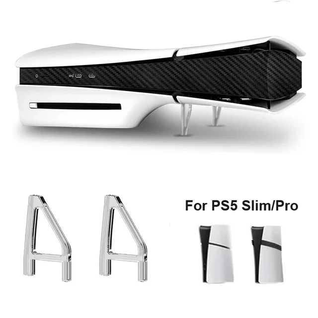 2Pcs Transparent Horizontal Stand For PS5 Slim / Pro Acrylic Triangle Base Holder Support Storage Stand for PS5 Slim Accessories