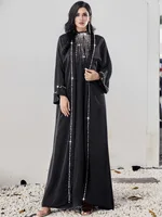 Abaya – ensemble musulmans de luxe pour femmes, 2 pièces, robe de soirée en diamants, Kimono Jalabiya, robe de mariée, Kaftan Kebaya Ramadan 6
