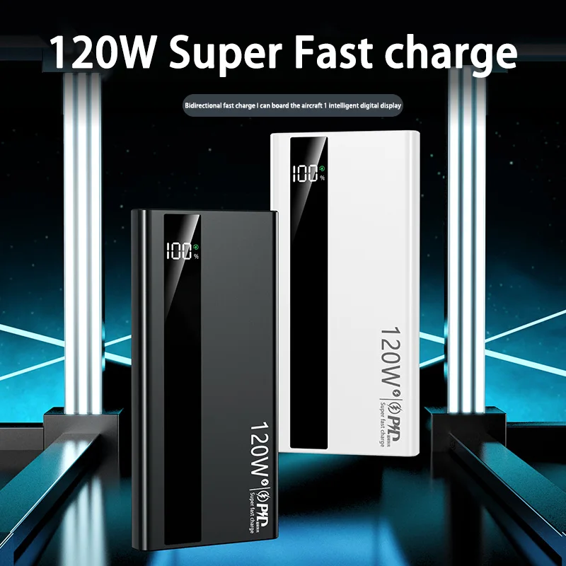 200000mAh Power Bank 120W Fast Charging High Capacity Portable Battery Charger Moblie Powerbank For iPhone Samsung Huawei 5