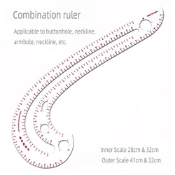 Combination of comma curve ruler armhole ruler garment design cut, plate making, stencil, proofing, drawing design tool drawing
