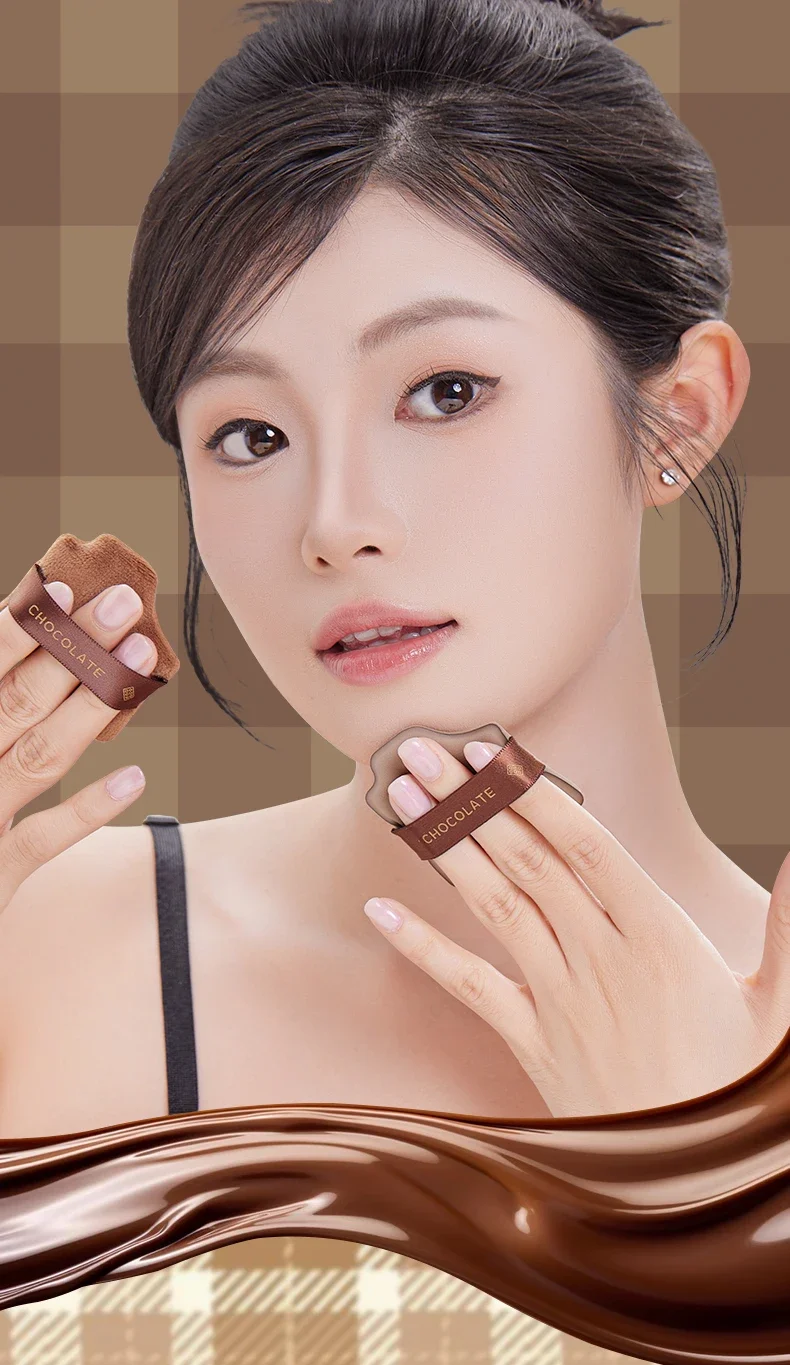6 PCS Chocolate All-Purpose Makeup Sponge Set Powder Puff Set Soft Wet And Dry Air Cushion Puffs Makeup Baeuty Tools