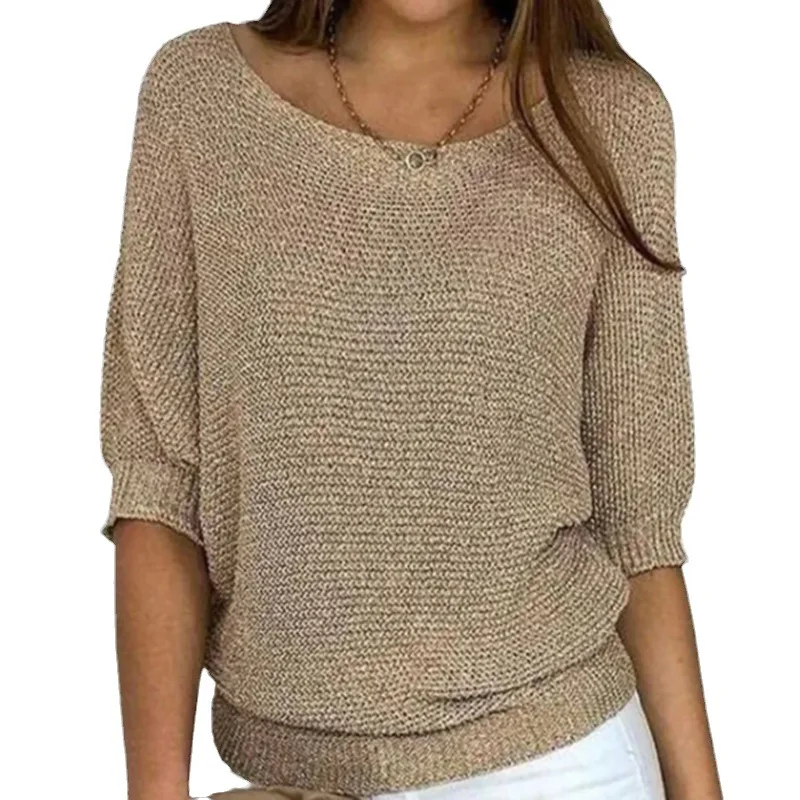 Women Autumn Solid Knitwear Sweater