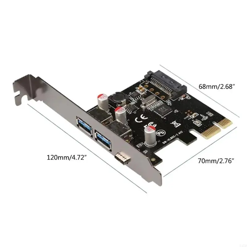 547E PCIE-2A1C to USB3.1 Type C Expansion Card USB3.0A Expansion Card Supports Pcie