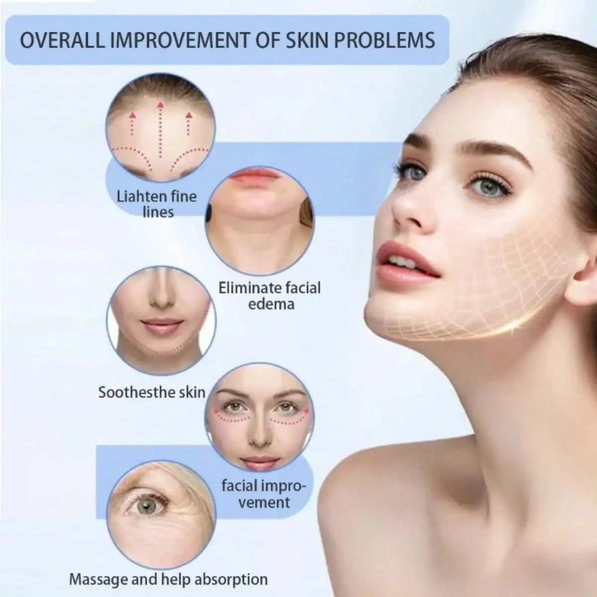 New Rechargeable Face Massager Electric Micro-Current 3D EMS Firming Micro Current Decree Wrinkle Skin Beauty