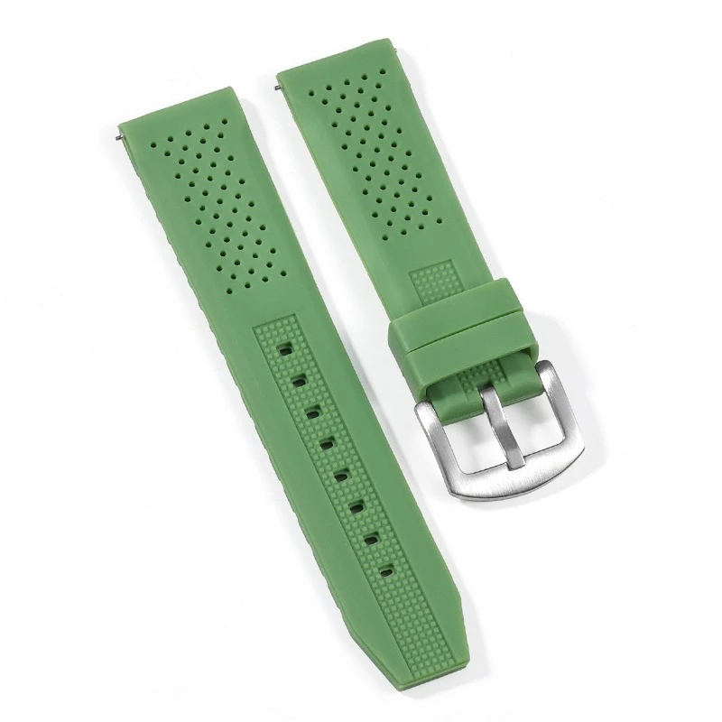 Breathable Silicone Quick Release Watch Strap - Universal Fit, Soft Rubber Wristband