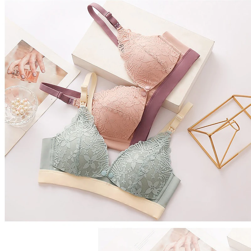 Lace Maternity Bra Front Buckle Nursing Bras Seamless Vest Clothes For Pregnant Women Underwear Breastfeeding Bra wholesale 2