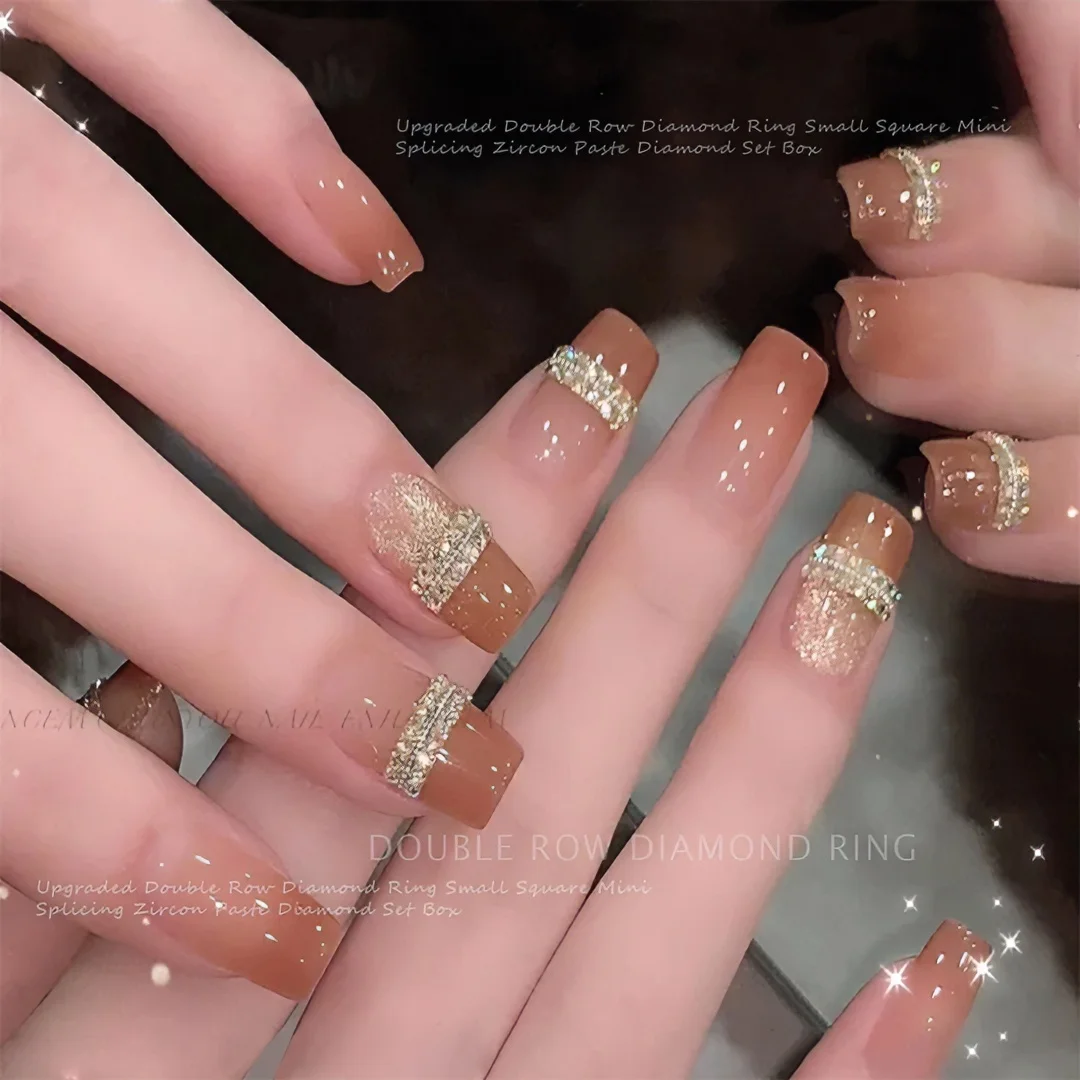 미니 스퀘어 네일아트 라인스톤 샴페인 화이트 핑크 네일 젬 및 참 장식 1.5mm 플랫백 라인스톤 네일 디자인 스퀘어용