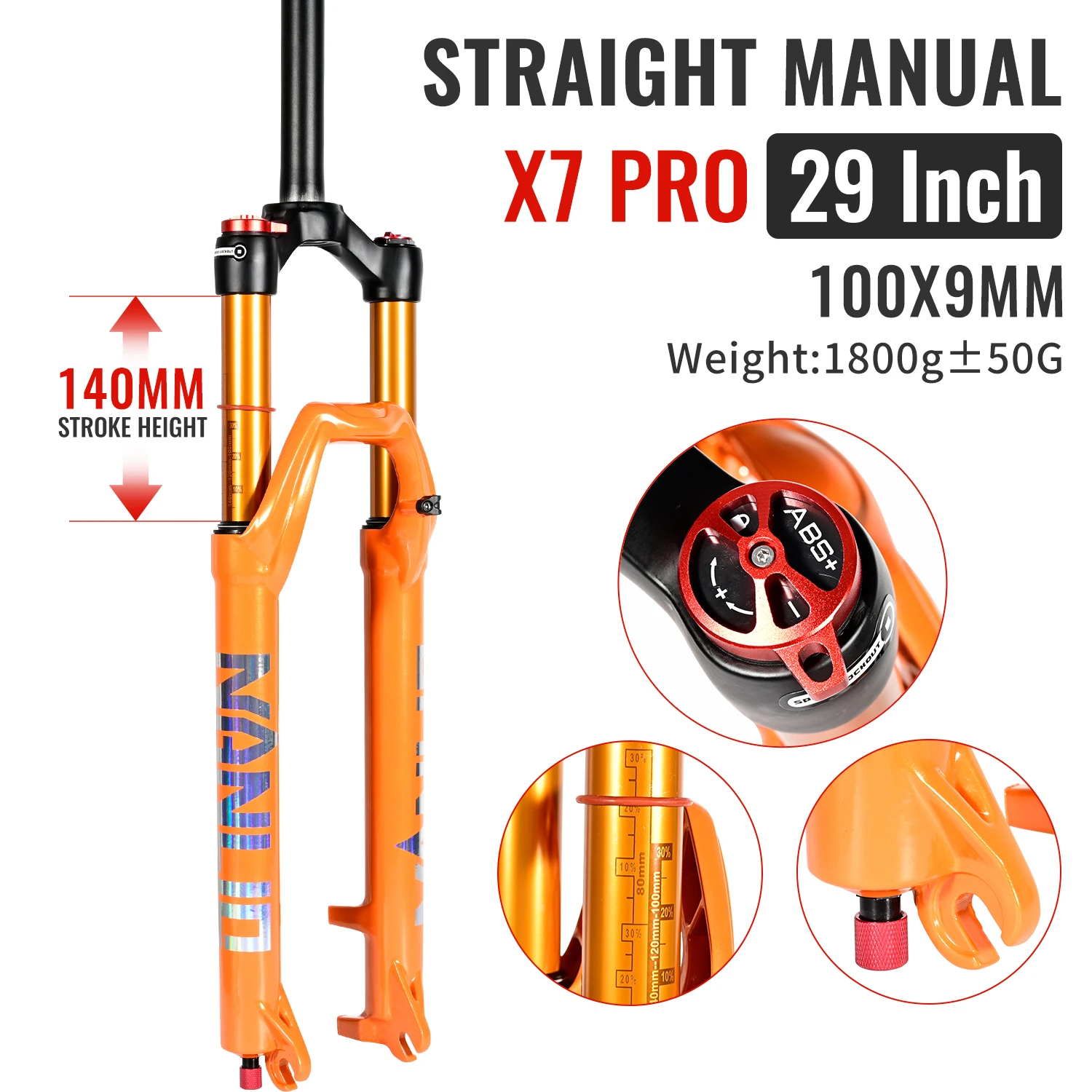 NanLio X7 PRO Bicycle Suspension Fork 26 27.5 29 inch 120/140MM