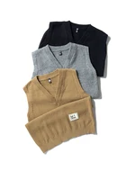 New Autumn and Winter Men's Knit Pullover Solid Color V-neck Shirt Men's Fashion Warm Casual Sweater Short Top Clothing 1