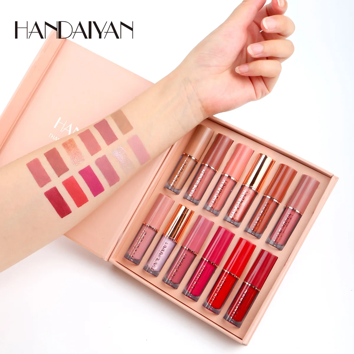 

12 color lip gloss set natural liquid lipstick matte pearlescent long lasting lip glaze makeup lipstick set Free shipping