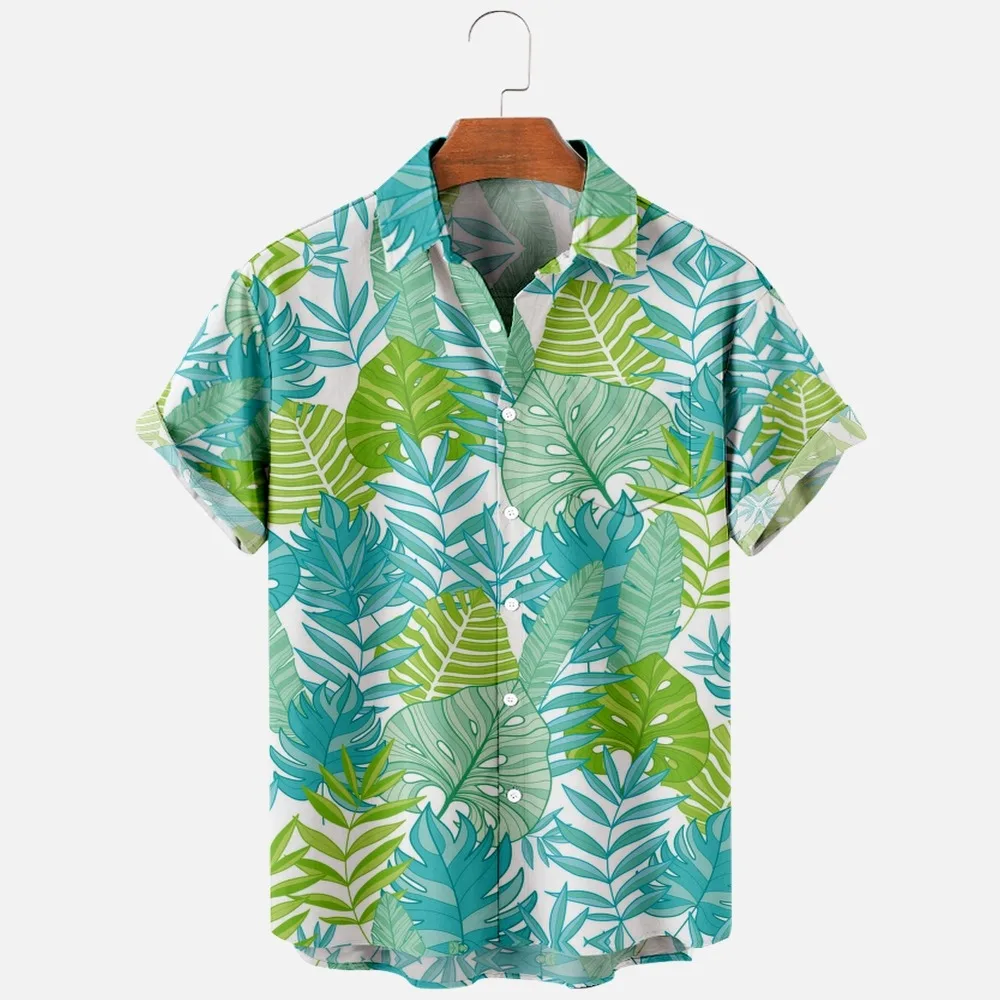 

Men's Fashion T Shirts Hawaiian Tropical Camicias 3d Print Cozy Casual One Button Shirts Short Sleeve Beach Oversized Clothes 16