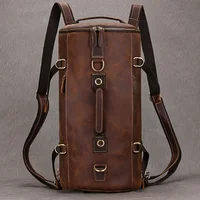 Male Backpack Genuine Leather Travel Bag For Man Cowhide Leather Travelling Bag Multifunctional Bagpack Sport Tactical Backpack 2