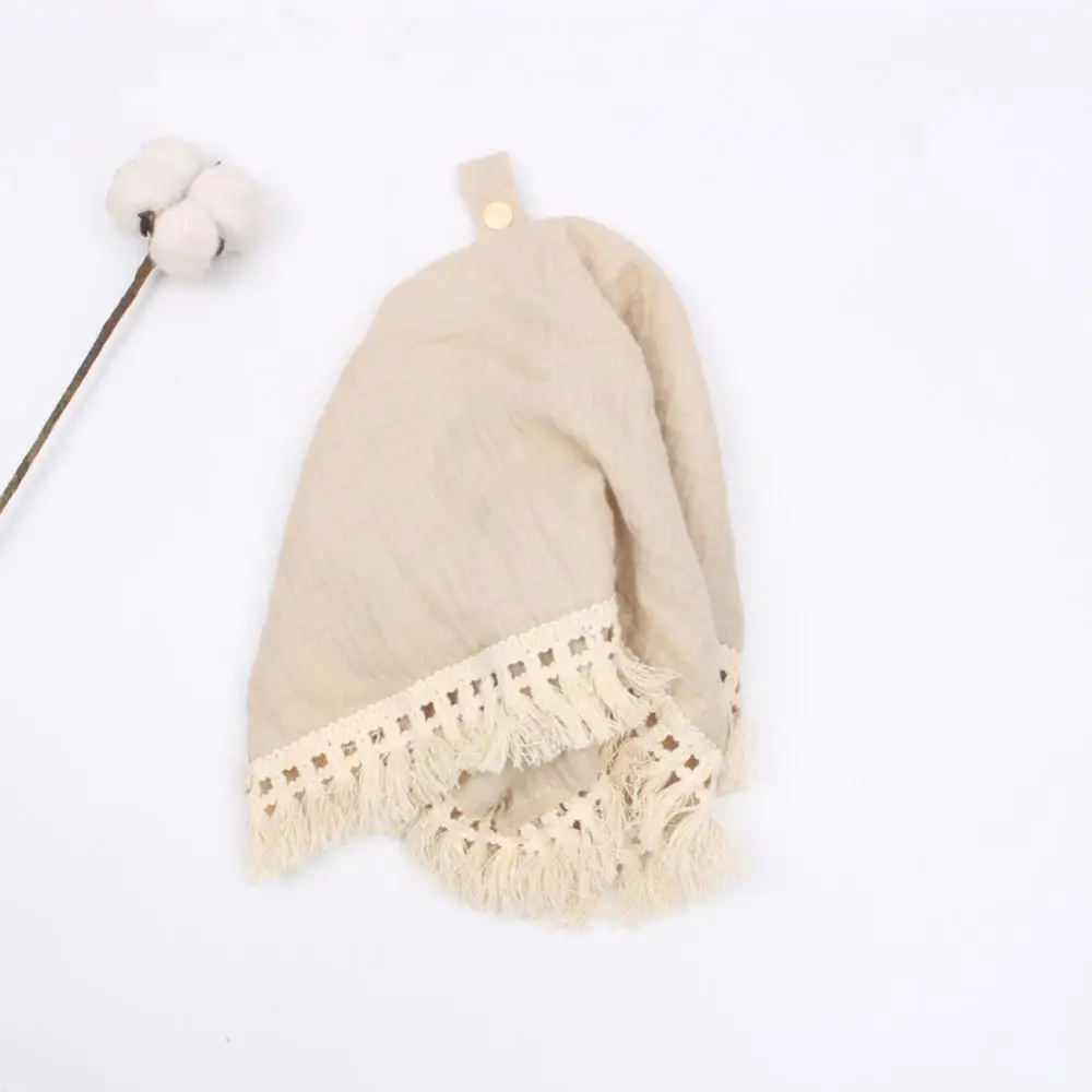Tassel Baby Towel Face Towel Baby Bath Bib Sweat-absorbing Handkerchief Cotton Burp Cloth Soft Absorbent