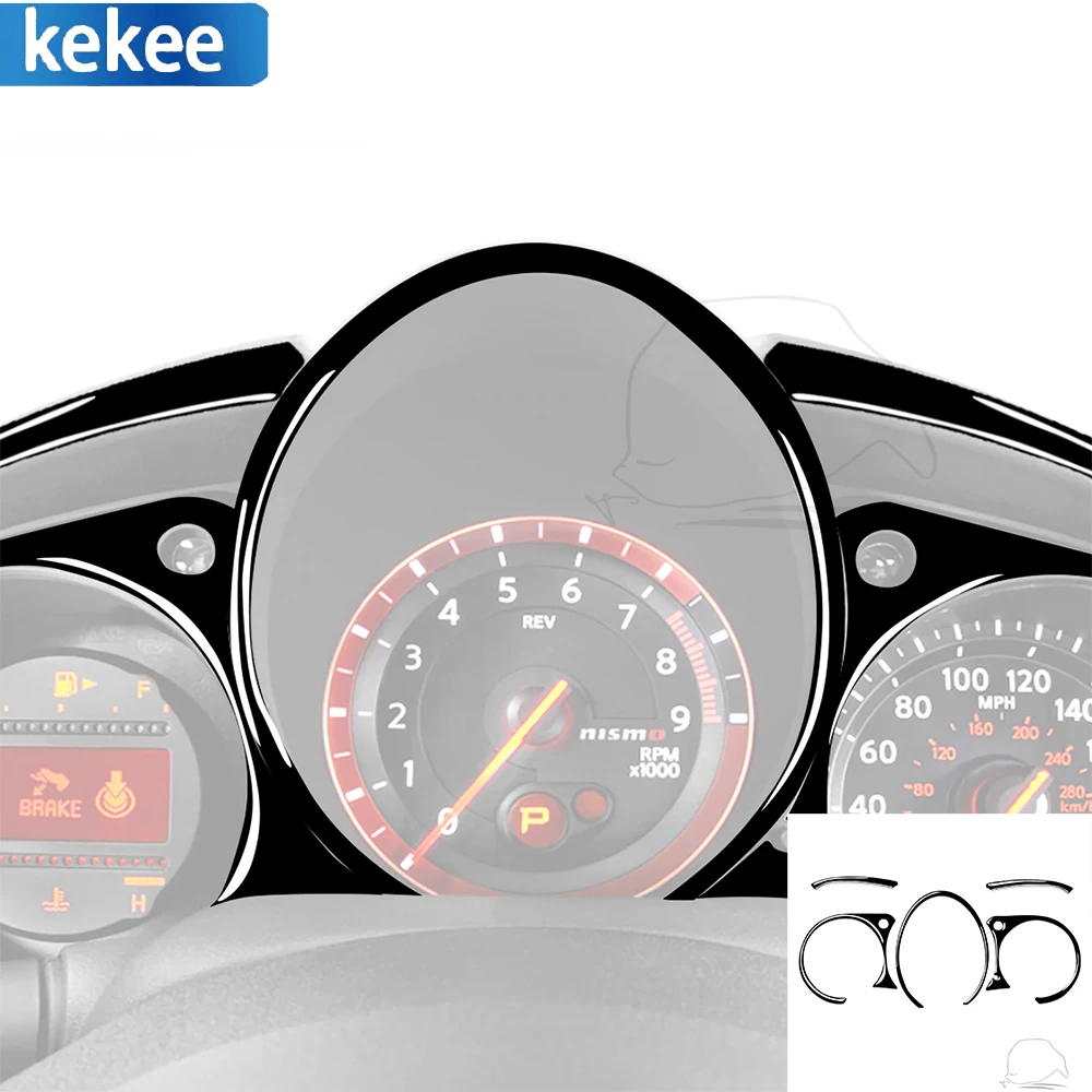 Per Nissan 370Z Z34 2009-Up Piano Nero Auto Speed Dash Cover Trim Car Interior Decoration Accessori Adesivi 5 Pezzi