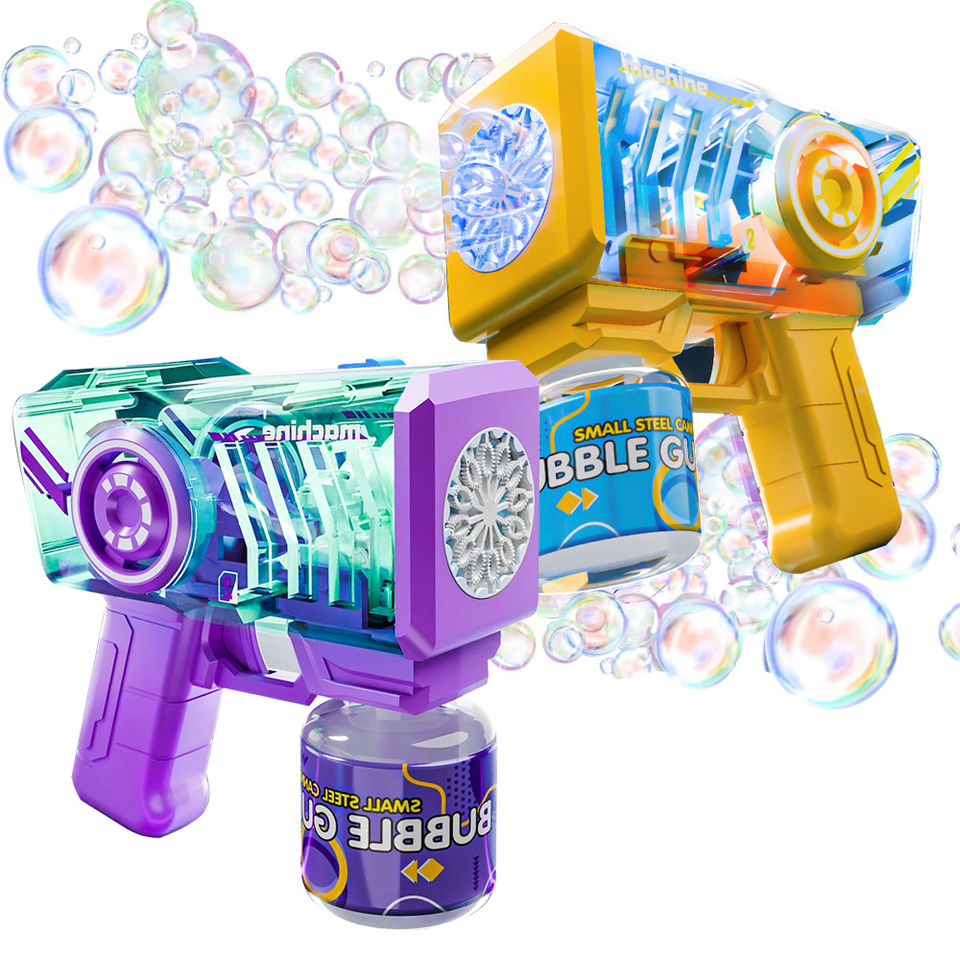 Bubble Gun for Kids, Automatic Bubble Machine, 12-Hole Bubbles Wands Blaster for Toddlers with LED Lights Outdoor Game Toys