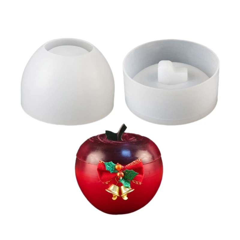 

Fruit Jar with Lid Silicone Mold Christmas Jewelry Storage Box Plaster Molds DIY