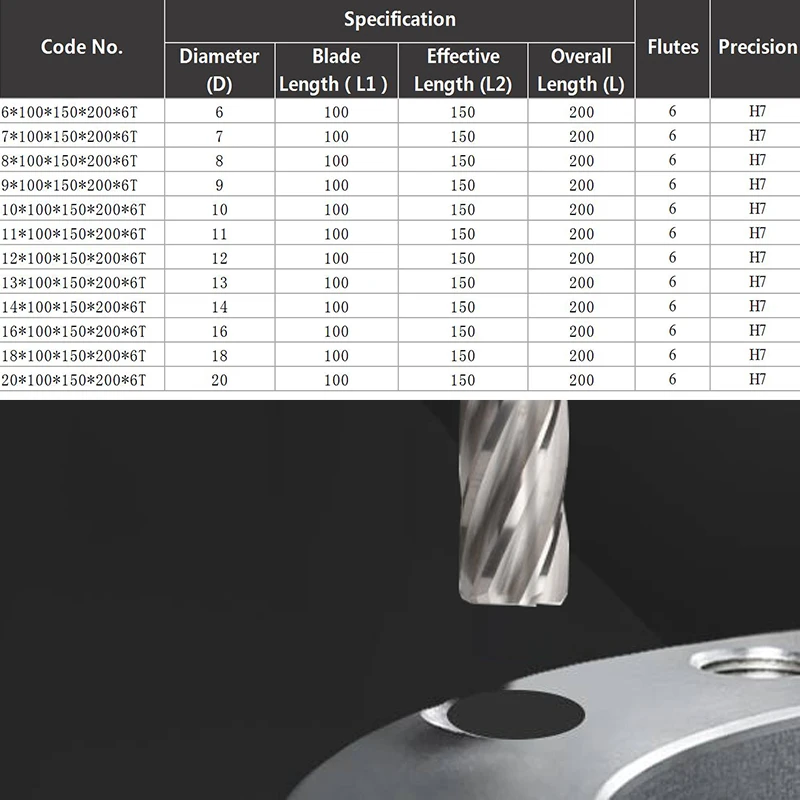 YZH 200mm Carbide Machine Reamer Extended HRC50 Uncoated Spiral Groove Tolerance H7 Harened Steel Metal Cutter CNC Turning Hole
