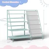 Bookshelf for Kids - Metal 4 Tier Childrens Bookcase with 5 Sling Deep Book Rack Display Shelves Toddler Toys Organizer 3