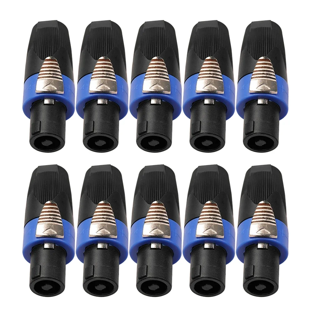 2/10x 4 Pole Audio Speaker Plugs Twist Lock Connectors Music Listening Supplies for Neutrik Speakon NL4FC