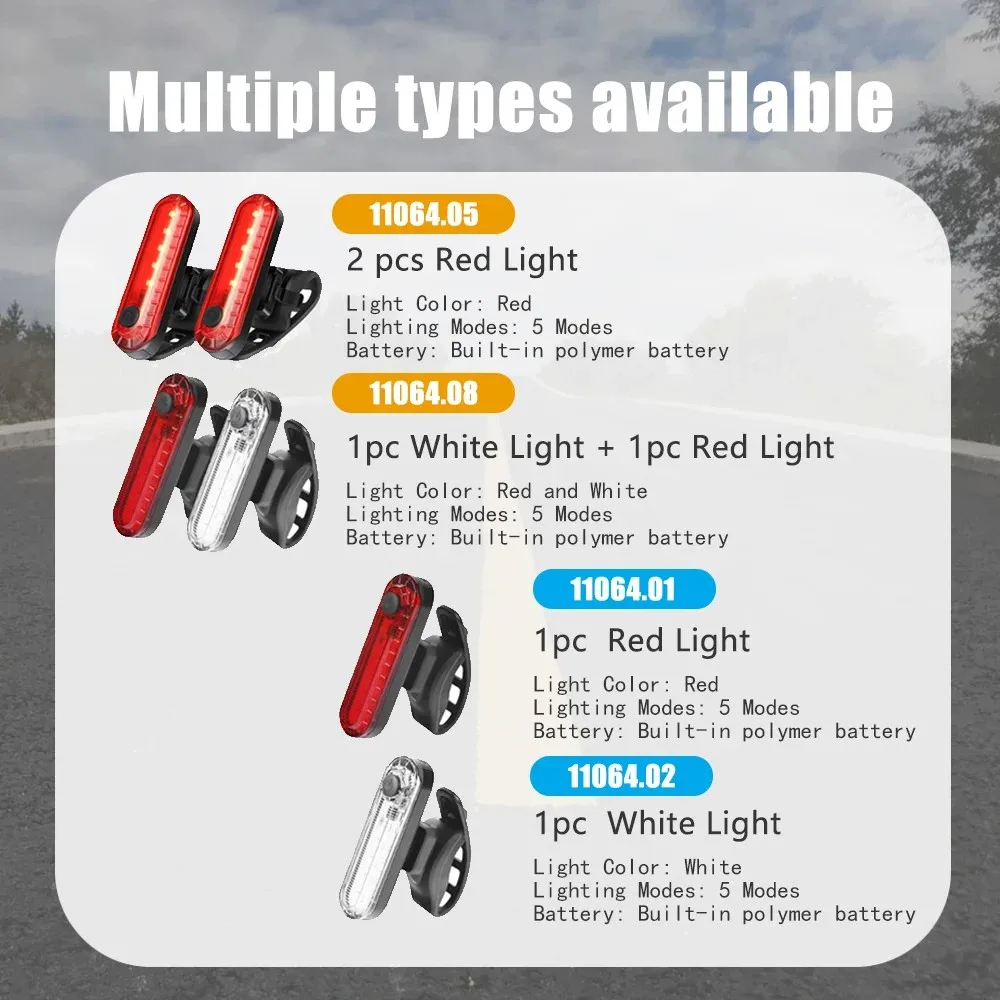 USB Rechargeable Ultra Bright Red Rear Bike Tail Light - Easy Install