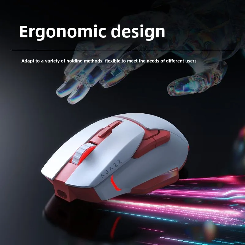 AJAZZ AJ039 Wired Wireless Three-mode 2.4G E-sports Mouse Bluetooth, Charging 500mAh Office Game Computer Can Be Charged