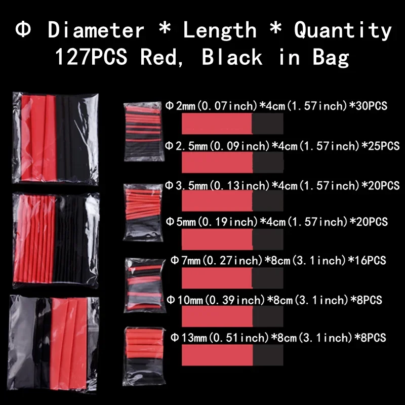 Description Picture 4 of itemCopper Tube Crimping Terminal+2:1 Heat Shrink Tube, Red Copper Material, Wire Docking, Electrical Equipment Connector